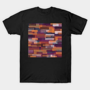 Abstract pattern made of horizontal stripes in different sizes and colors T-Shirt